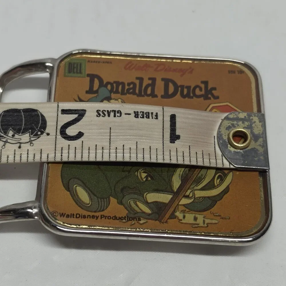 Vintage Walt Disney Donald Duck Belt Buckle Comic Book Cover Pyramid Belt Co NY